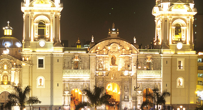 Lima Cathedral by night - Anibal Solimano